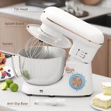 HOMCOM 1300W Kitchen Stand Mixer, with Accessories - White