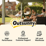 Outsunny Outdoor Garden Hammock with Wooden Stand Swing Hanging Bed for Patio White