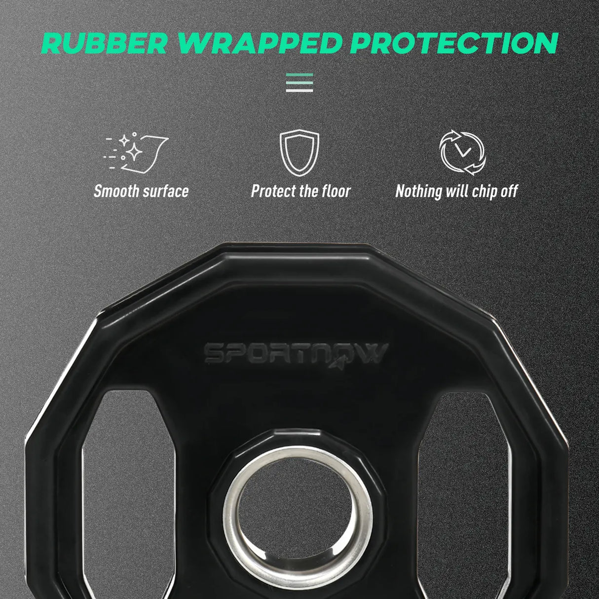 SPORTNOW Olympic Weight Plates Set, Metal and Rubber Bumper Plates Weights Discs with 2"/5cm Holes, for Home Gym Weight Lifting Strength Training, 2 x 5kg, Black