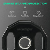 SPORTNOW Olympic Weight Plates Set, Metal and Rubber Bumper Plates Weights Discs with 2"/5cm Holes, for Home Gym Weight Lifting Strength Training, 2 x 5kg, Black