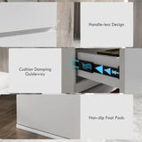 HOMCOM High Gloss Chest of Drawers, 4-Drawer Storage Cabinets, Modern Dresser for Bedroom, White