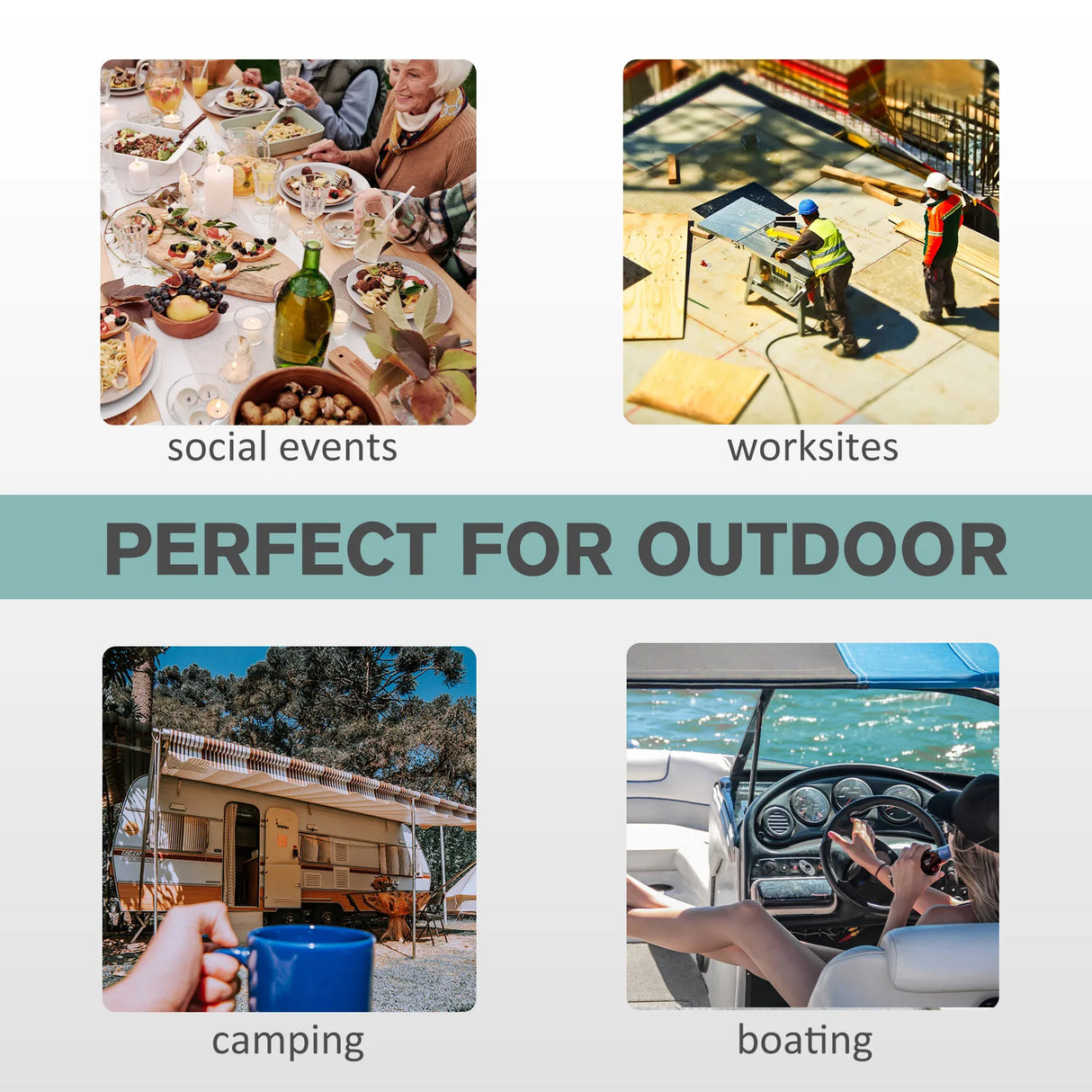 Outsunny 17L Camping Portable Handwash Sink w/ Towel Holder & Soap Dispenser Rolling Wheels Outdoor Drainage Equipment