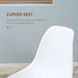 HOMCOM Modern Dining Chairs Set of 4, Kitchen Chairs with Backrest and Steel Legs for Dining Room, Living Room, White