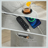 HOMCOM Electric Massage Recliner Armchair with Vibration, Heat, Whisper-Quiet Motor, Memory Function, Fleece Power Reclining Chair with Spring Pack, USB Port, Footrest, Side Pocket, Cup Holders, Grey