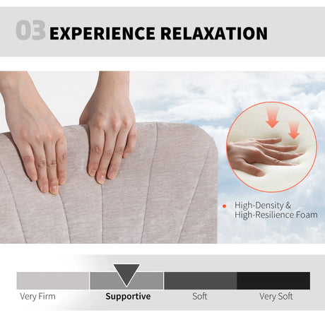 HOMCOM Criss Cross Chair with Wheels, No Arms - Beige