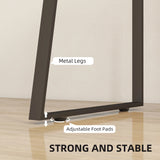 HOMCOM Computer Desk, Writing Desk with Cabinet, Drawer, Metal Legs, Work Table for Home Office Study, Natural Wood Finish