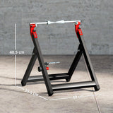 HOMCOM Foldable Motorcycle Wheel Balancer Truing Stand with Spoke Wrench, Steel Bike Tyre Rim Balancing Stand with Aluminium Shaft, Fits Wheels up to 23" in Diameter, 5" in Width, Black