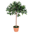 Outsunny 3ft Artificial Olive Tree Indoor Plant Greenery for Home Office Potted in An Orange Pot