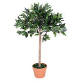 Outsunny 3ft Artificial Olive Tree Indoor Plant Greenery for Home Office Potted in An Orange Pot