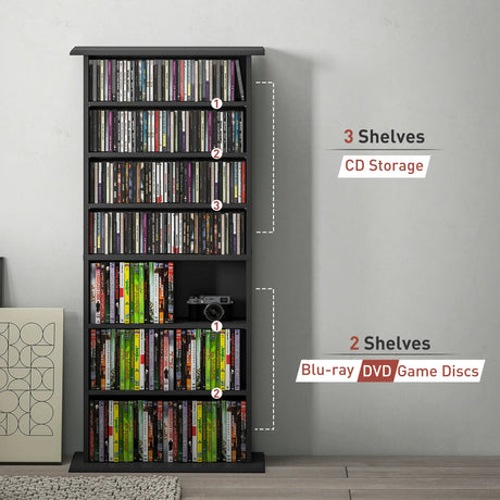 HOMCOM 360 CD Storage Unit - Black