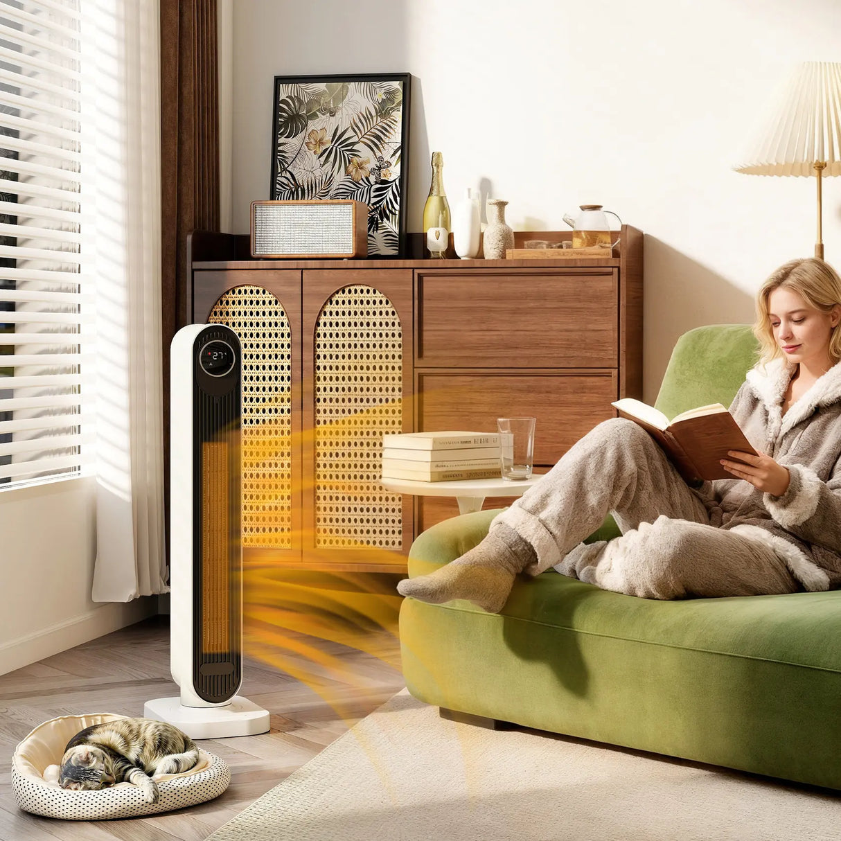 HOMCOM 2000W Ceramic Electric Heater with Fan, Timer, Oscillation - White