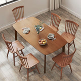 HOMCOM Pine Wood Rectangular Dining Table - Light Brown