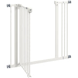 PawHut Adjustable Safety Gate w/ One Extensions, Four Adjustable Screws, White