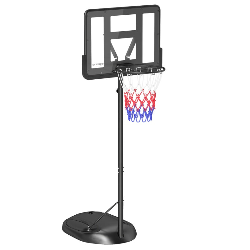 SPORTNOW Height Adjustable Basketball System, Freestanding Basketball Hoop and Stand w/ Wheels, 167-228cm