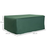 Outsunny 600D Oxford Patio Set Cover Outdoor Garden Rattan Furniture Protection Cover Protector Waterproof Anti-UV, Green, 205 x 145 x 70cm