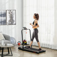 HOMCOM Foldable Walking Treadmill, with LED Display and Wheels, for Home, Office, Gym, Red