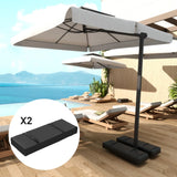 Outsunny Parasol Weights Set of 2, Parasol Base Weights Bags, 25kg Fillable Sandbag Weights with Handles, Cantilever Umbrella Base Weights, Black