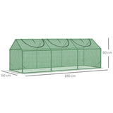 Outsunny Mini Greenhouse, Small Plant Grow House for Outdoor with Durable PE Cover, Observation Windows, 180 x 60 x 60 cm, Green