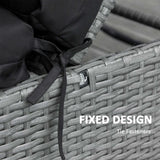 Outsunny Set of 2 Sun Lounger Cushions, Replacement Cushions for Rattan Furniture with Ties, 196 x 55 cm, Cushion ONLY, Black