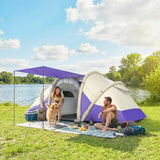 Outsunny Inflatable Tent 2 Bedroom 3000mm Waterproof Windproof Air Tent with Carry Bag for 4 Person