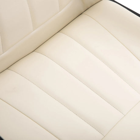 HOMCOM Office Chair, PU Leather Computer Desk Chair with Adjustable Height, Swivel Wheels for Home Office Work Study, Cream White