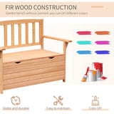 Outsunny Two-Seater Garden Storage Bench - Natural