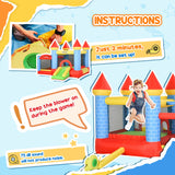 Outsunny Kids Bounce Castle Inflatable Trampoline Slide Pool Basket for Kids Age 3-10, 3 x 2.75 x 2.1m