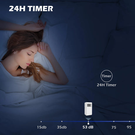 HOMCOM 7,000 BTU Mobile Air Conditioner for Room up to 26m2, with Dehumidifier, 24H Timer, Wheels, Window Mount Kit