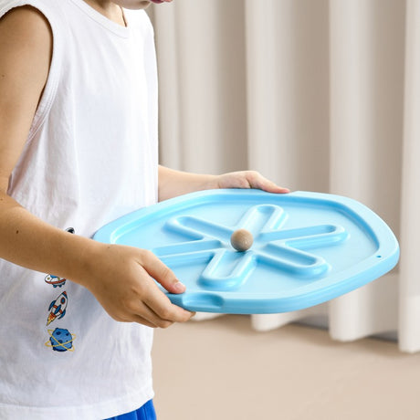 ZONEKIZ Two-In-One Balance Board, Kids Wobble Board with Ball - Blue