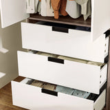 HOMCOM Two Door, Two Drawer Wardrobe - White/Brown