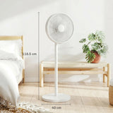 HOMCOM 40 cm Standing Fan, Cooling Floor Fan with 80 Oscillating, Adjustable Tilt and Height, 4 Speed, Remote Control, White