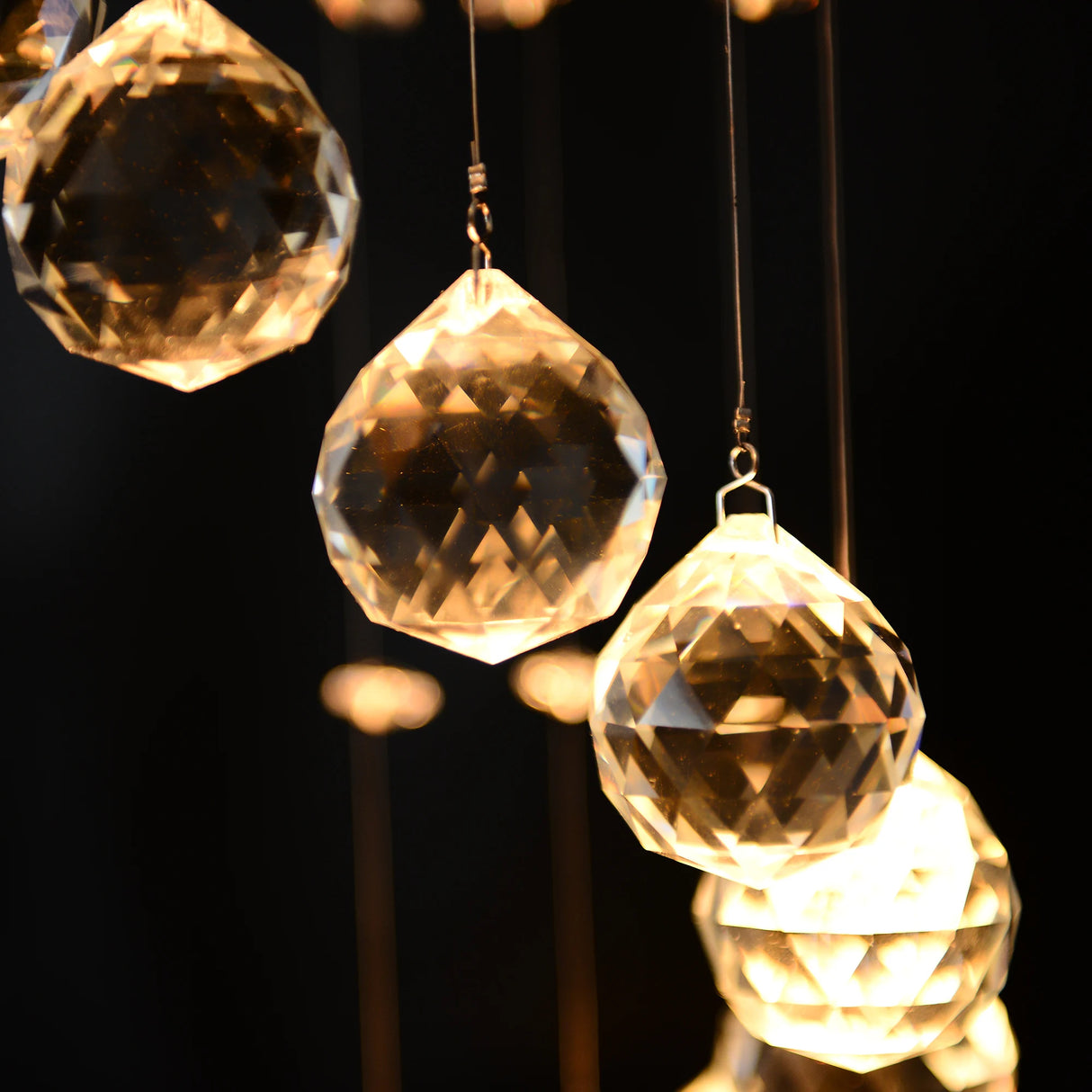 HOMCOM Modern Crystal Chandelier Ceiling Light Pendant Lamp Chrome Finish Glass Droplets New, 30 x 120cm