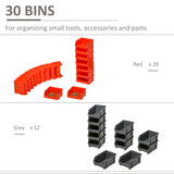 DURHAND 30 Cubbie On-Wall Storage Board Tool Screw Organiser Garage Workshop DIY Container w/ Screw Kit Tool Equipment Tidy