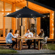Outsunny 3(m) Solar LED Cantilever Parasol - Black