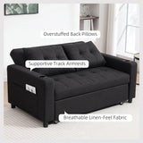 HOMCOM Two-Seater Pull-Out Sofa Bed - Black