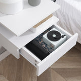 HOMCOM Set of Two Floating Bedside Tables - White