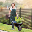 Outsunny Garden Fence with 2 Standing Ways for Hard & Soft Ground, Decorative Outdoor Divider, Animal Barrier Fence, Brown