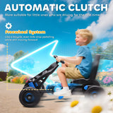 AIYAPLAY Pedal Go Kart for Kids Aged 3-6 Years, with Freewheel System, Brake, EVA Anti-Slip Wheels, Blue