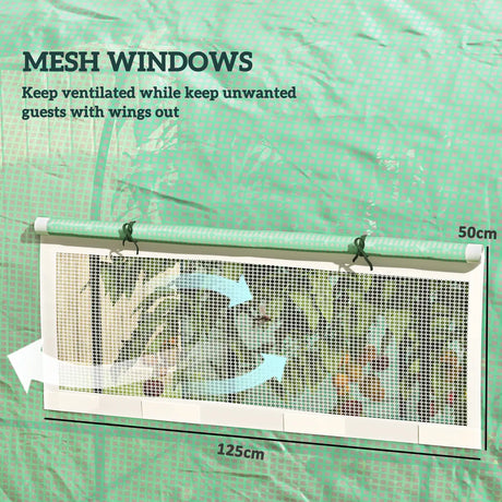 Outsunny 300 x 300cm Walk-In Polytunnel Greenhouse - Green