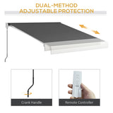 Outsunny 2.5 x 3m Electric Cassette Awning, with Remote - Grey