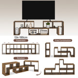 HOMCOM TV Stand for TVs up to 75 Inches, Free Combination TV Unit with Storage Shelves, Extendable Entertainment Centre for Living Room, Rustic Brown