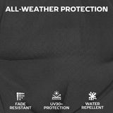 Outsunny Patio Chair Cushions Set of 4, Waterproof Non-Slip Lounge Chair Cushions, 112x53cm, Black
