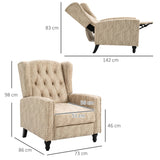 HOMCOM Chesterfield-Style Reclining Armchair - Beige