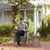 Outsunny 105-150 Reclining Rattan Chair - Grey