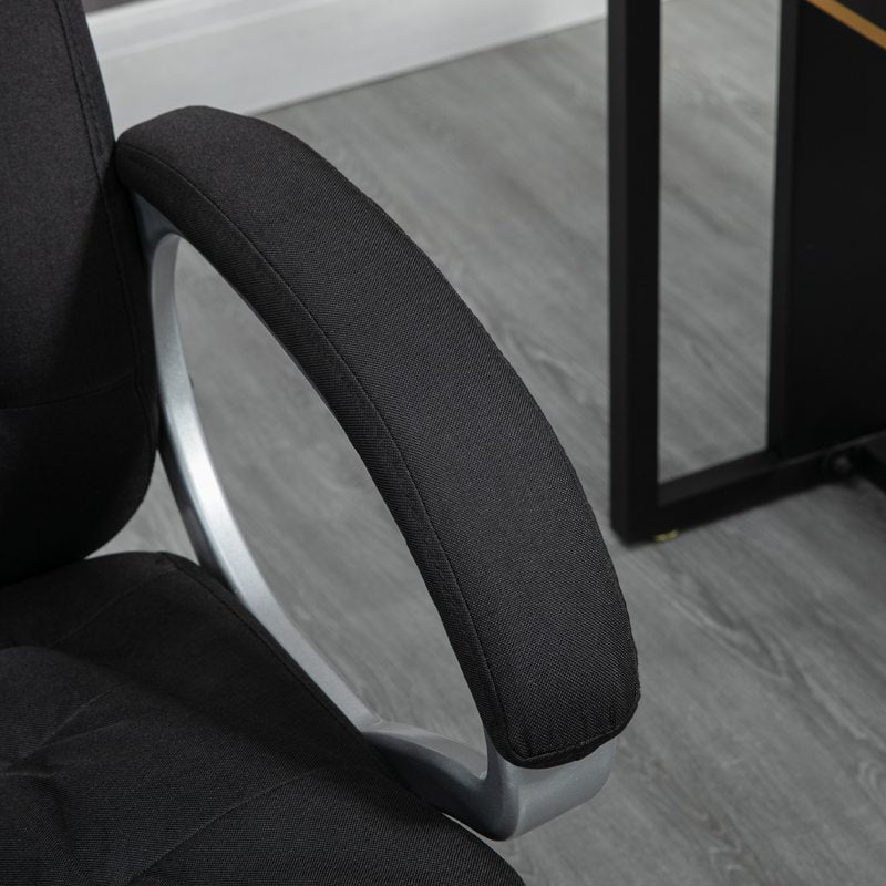 HOMCOM Office Chair Computer Chair Executive Office Chair with Height Adjustable, Comfortable Desk Chair for Home Office Fabric Black