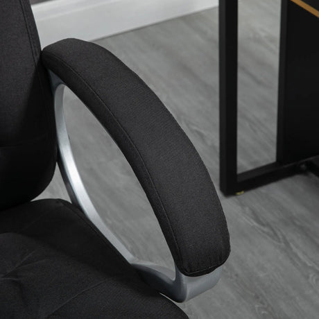 HOMCOM Office Chair Computer Chair Executive Office Chair with Height Adjustable, Comfortable Desk Chair for Home Office Fabric Black