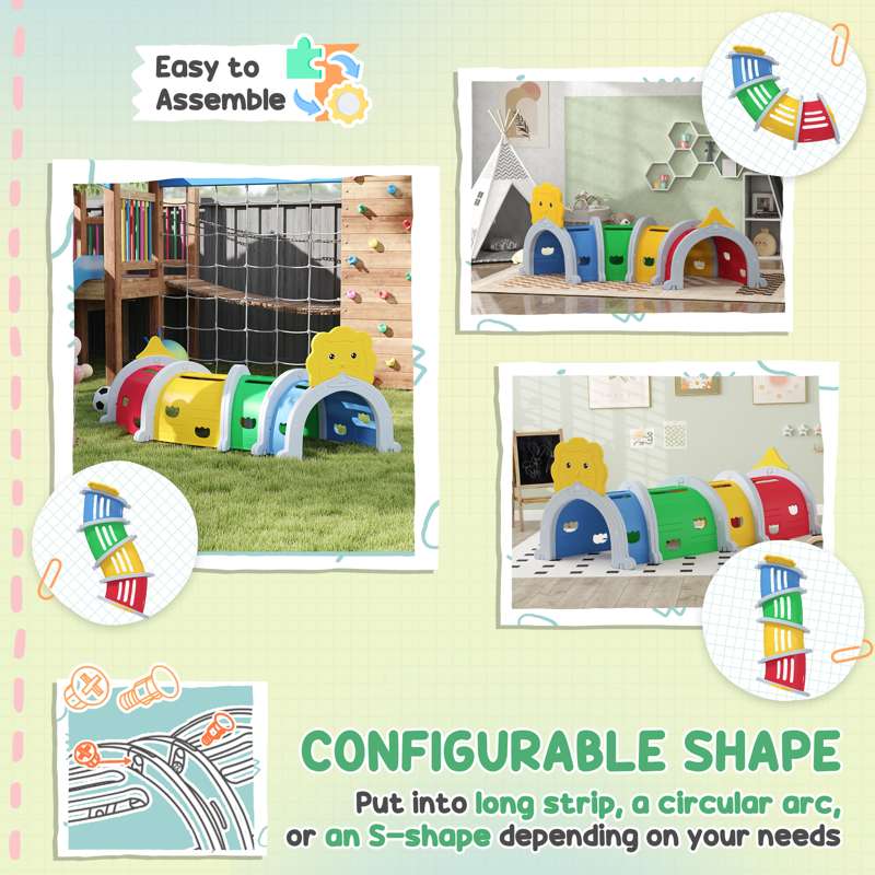 AIYAPLAY Kids Play Tunnel for 3-6 Years Crawl and Climb, Lion Design, Indoor & Outdoor