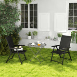 Outsunny Set of Two Folding Outdoor Chairs - Black