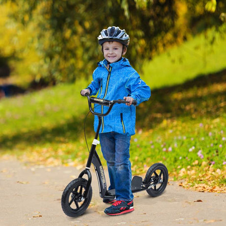 HOMCOM Teen Push Scooter Kids Children Stunt Scooter Bike Bicycle Ride On 12" EVA Tyres (Black)