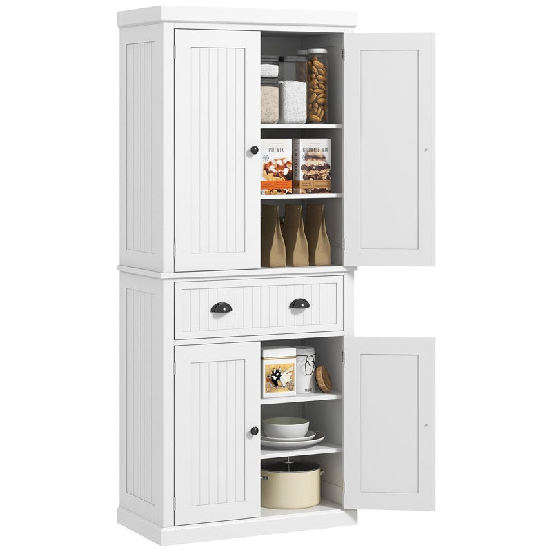 HOMCOM Freestanding Multi-Storage Kitchen Cabinet - White